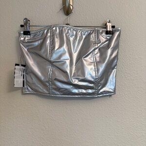 Silver Metallic Tube Style Bandeau